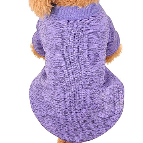Farjing Pet Dog Sweaterï¼ŒWarm Puppy Sweater Fleece Sweater Clothes ï¼ˆSï¼ŒPurple