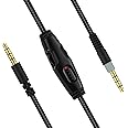 Auhsuxo Cloud Alpha Cable Replacement Audio Cable Cord Compatible with HyperX Cloud Alpha Cloud Mix Gaming headsets with Mute & Volume Control, 4.9FT/1.5m(No Mic)