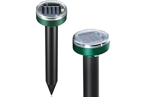 FIRE TRACKS LIMITED (2 Pack) Gopher Repellent Ultrasonic Solar Powered - Easy to Use Solar Mole Repellent Ultrasonic with an Auger Drill Bit - IP65 Waterproof Sonic Repeller Stakes for Groundhog, Vole, Snake, etc