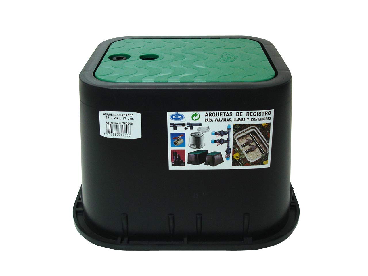 S&M 760808 Buried Watering Box, 2 Outlets, Black/Green
