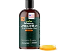Wuffes Advanced Omega 3 Fish Oil for Dogs, Natural EPA & DHA Fatty Acids, Supports Healthy Skin and Coat, Joint Nutrition, Digestion & Immune System - 100% Pure Wild Alaskan Fish Oil, 16 Oz