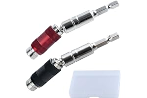 LEONTOOL 2 Pack Pivoting Bit Tip Holder Magnetic Screw Drill Tip, 1/4 Inch Hex Quick Release Flexible Screwdriver Bit Holder 