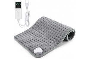 Electric Heating Pad for Pain Relief – Moist & Dry Heat Therapy, Fast Heating with 9 Temperature Settings & Timer, Soft Washa