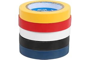 COOPHYA Drumstick Grip Tape 5 Rolls Multi-Functional Wrap in Blue Black White Yellow for Drummers Playing