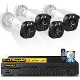 5MP HD Wired Security CCTV Camera System Outdoor 3TB HDD 90 Days Storag | 122&deg; Wide-Angle Lens, IP67 Waterproof, PIR Human Detection, 8CH DVR Systems, 80ft IR Night Vision, Free App Remote Control