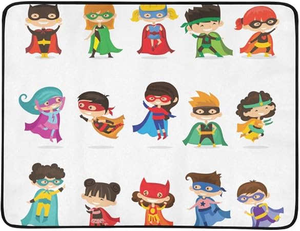 Shaokao Nette Superheld Kinder Muster Tragbare Und Faltbare Deckenmatte 60x78 Zoll Handliche Matte Fur Camping Picknick Strand Indoor Outdoor Reise Amazon De Garten