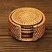 Yazi Rattan Coasters Handcrafted Eco-friendly Coffee Cupmat Tea Cup Mat Teapot Vine Placemat Rattan Decorative Holder for Kitchen Table Drinks Crafts Table Desk Office Hote (Orange, Diameter 4 inches)