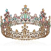 Yean Baroque Rhinestone Crowns and Tiaras Gold Bridal Queen Crown Crystal Wedding Tiara Crown for Women