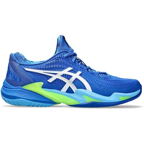 Tenis ASICS Court FF 3 Masculino Clay (Saibro) Azul Aço e Amarelo