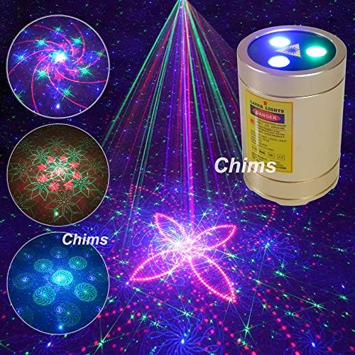 Chims Mini Laser Lights Portable Cordless Rgb 30 Patterns Laser Music Sound Activated Laser Lights For Festival Family School Disco Party Birthday Gift Dj Party Outdoor Travel Garden Forest Camping