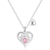 Maxcate Macate Valentines Day Gifts for Her, 14K Gold Plated Heart Initial Pendant Axolotl Necklace Gold/silver Necklace Valentines Day Birthday Gifts for Women Teen