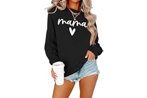 Dressmine Womens Casual Long Sleeve Crewneck Loose Mama Sweatshirt Graphic Shirts Pullover Tops