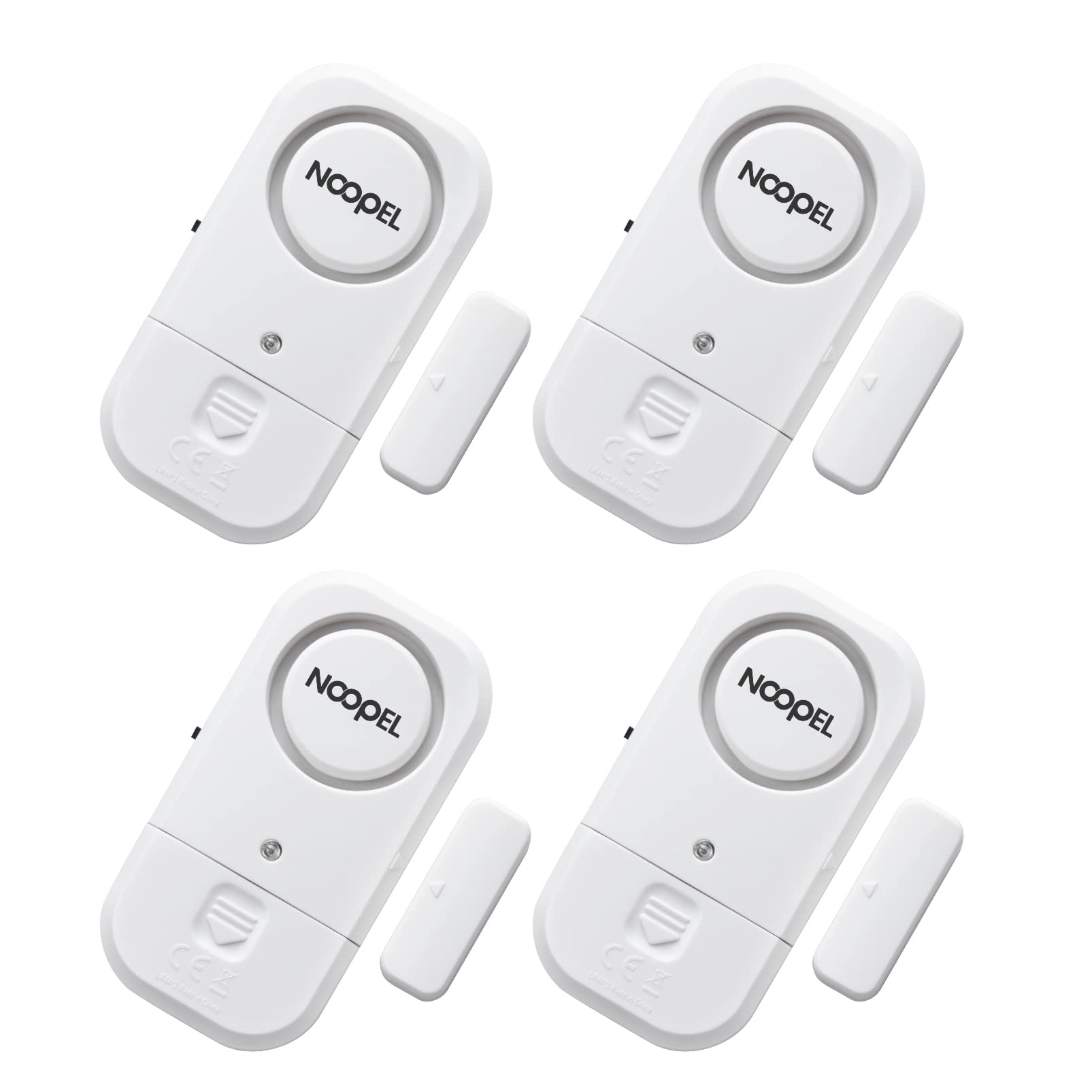 Door Window Alarm 4 Pack, NOOPEL 120DB Magnetic Pool Alarm, Burglar Intruder Entry Alert for Kids Toddlers Alzheimers Personal Home Security