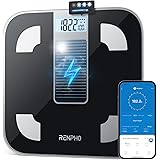 RENPHO Scale for Body Weight and Fat Percentage, No Battery Replacement Solar Power Digital Bathroom Smart Scale Bluetooth Bo