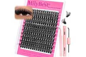 MilyBest Lash Clusters Kit 100D Fluff Cluster Eyelash Extensions 10-18mm Individual Lashes Clusters D Curl Lash Extension Kit