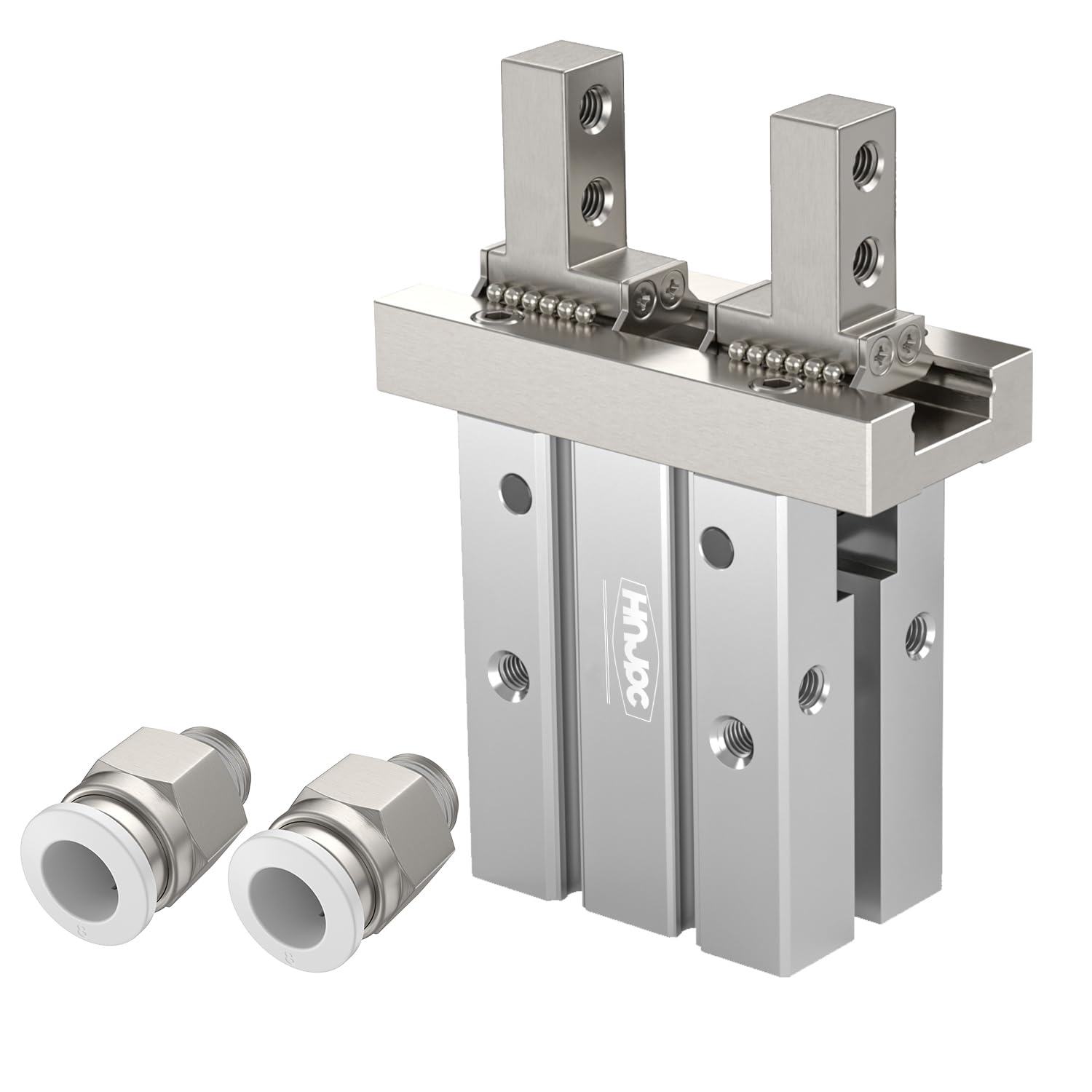 Photo 1 of HNJPC Pneumatic Parallel Gripper Claw, 1/4 inch (6mm) Bore with Magnetic, Mini Pneumatic Finger Air Cylinder Gripping Forcep (MHZ2-6D)