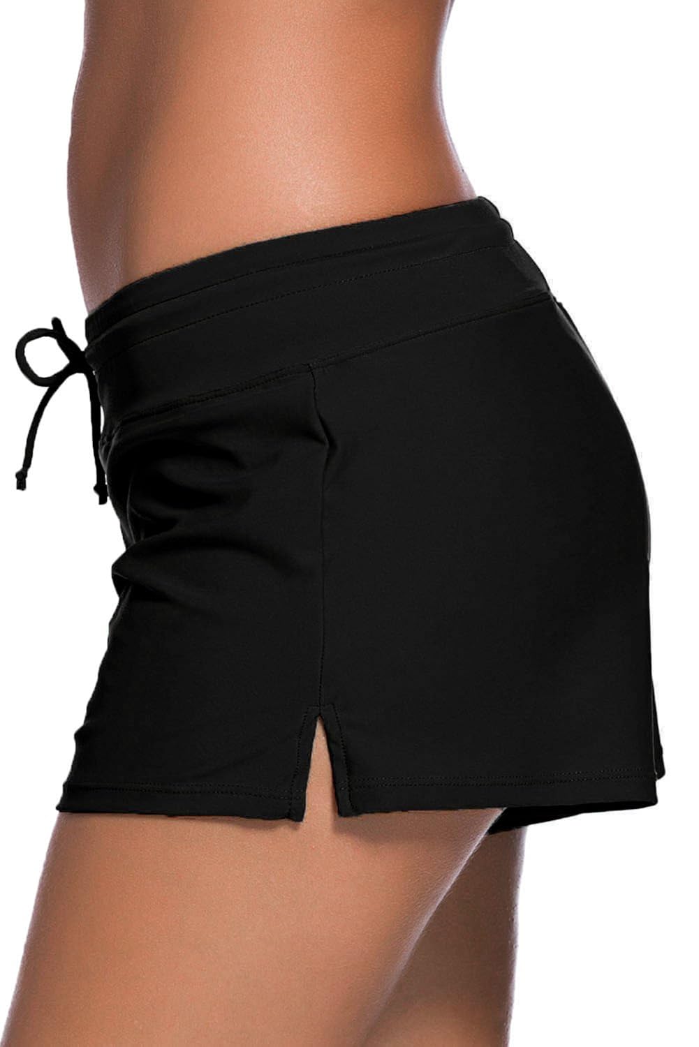 boldgal women's bathing costume swim shorts (black)