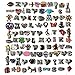 Floating Locket Charm Lanyard Twist Screw Open with Badge ID Holder Keychain Name Stainless Steel 30 Inch Necklace Rolo Chain W/No Repeat 50pcs Floating Charms Lot (Random) + Gift Box (Twist Style)