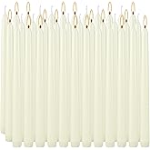 36 Pack Ivory Taper Candles 10 inch(H) Dripless, Smokeless & Unscented - Long Burning Time - Hand Poured Tall Candlesticks - Ideal for Restaurant,Weddings, Dinner Parties, and Home Decor