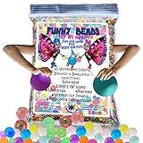 FUNNY BEADS Crystal Water Marble Size Gel Beads 2.5OZ 10-Color Mix Water Marbling Kit - Refillable Sensory Water Beads For Kids For Preschool Activity, Vase Decoration, Plant Watering, Crafts, Wedding