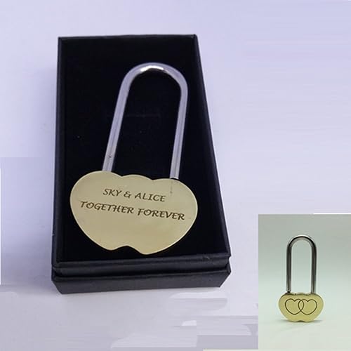 Love Lock 40mm Personalised Engraved Padlock with Gift Box, Christmas