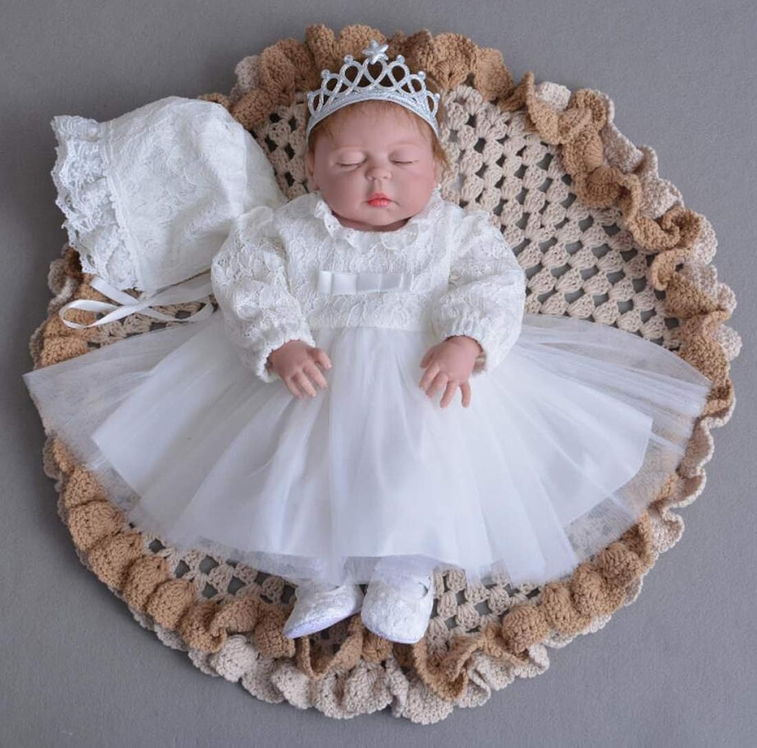 long sleeve baptism dress for baby girl