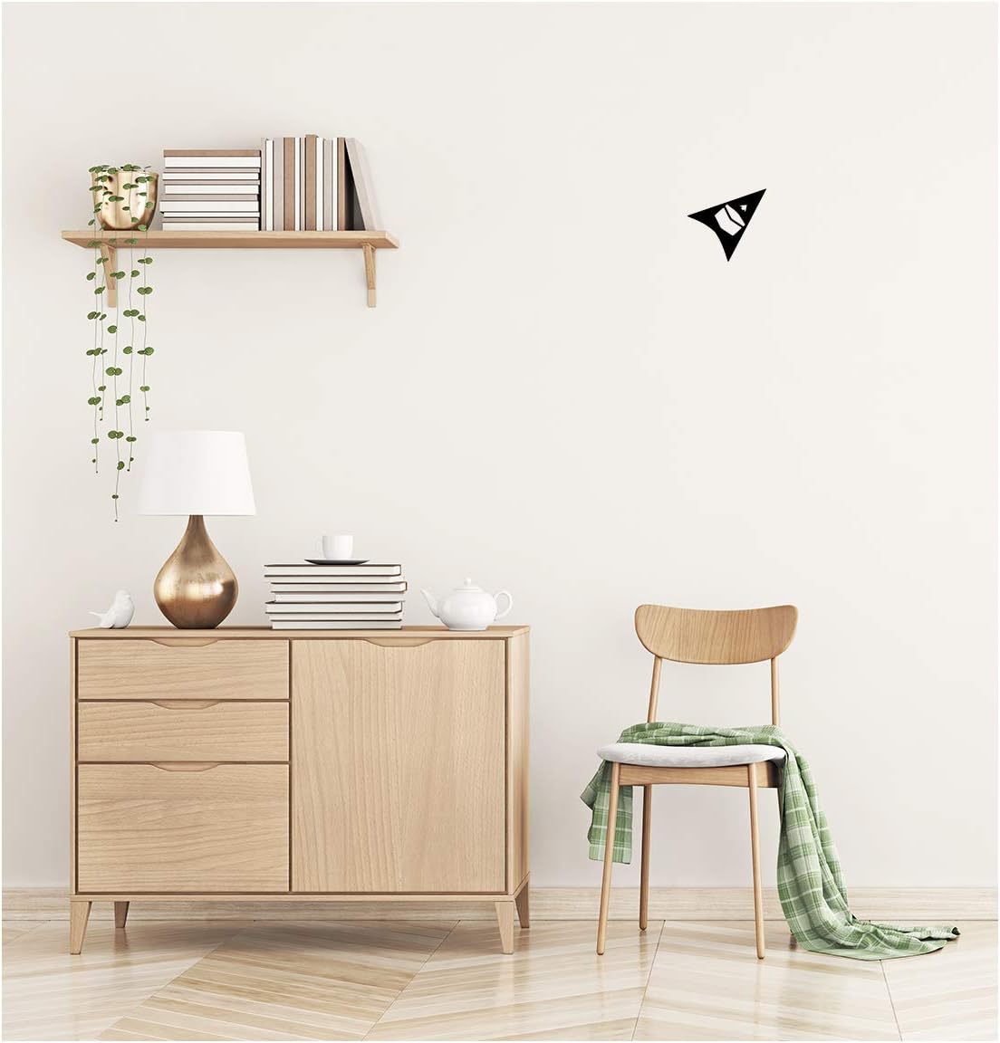 Qibla Direction Pointer (2pk) - Wall/Ceiling Decal Sticker (S005M) (Black), Small - Image 3