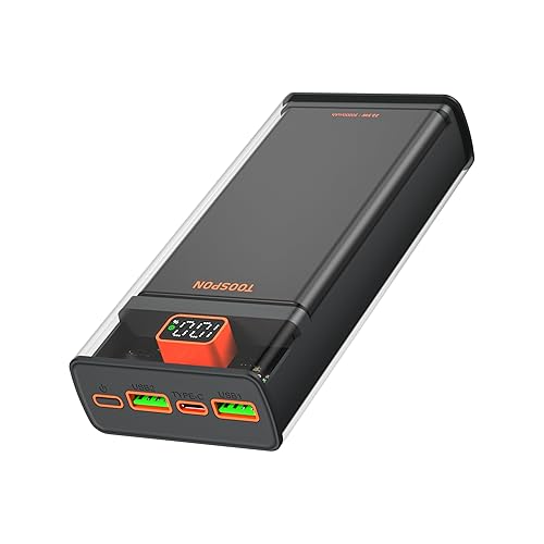 Power Bank 26800mAh fast charging,QC 3.0 22.5W USB C Transparent PD 20W Portable Charger Digital Display Compatible iPhone,Camera,headset etc