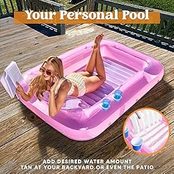 Sloosh Inflatable Tanning Pool Lounge Float, 70" x