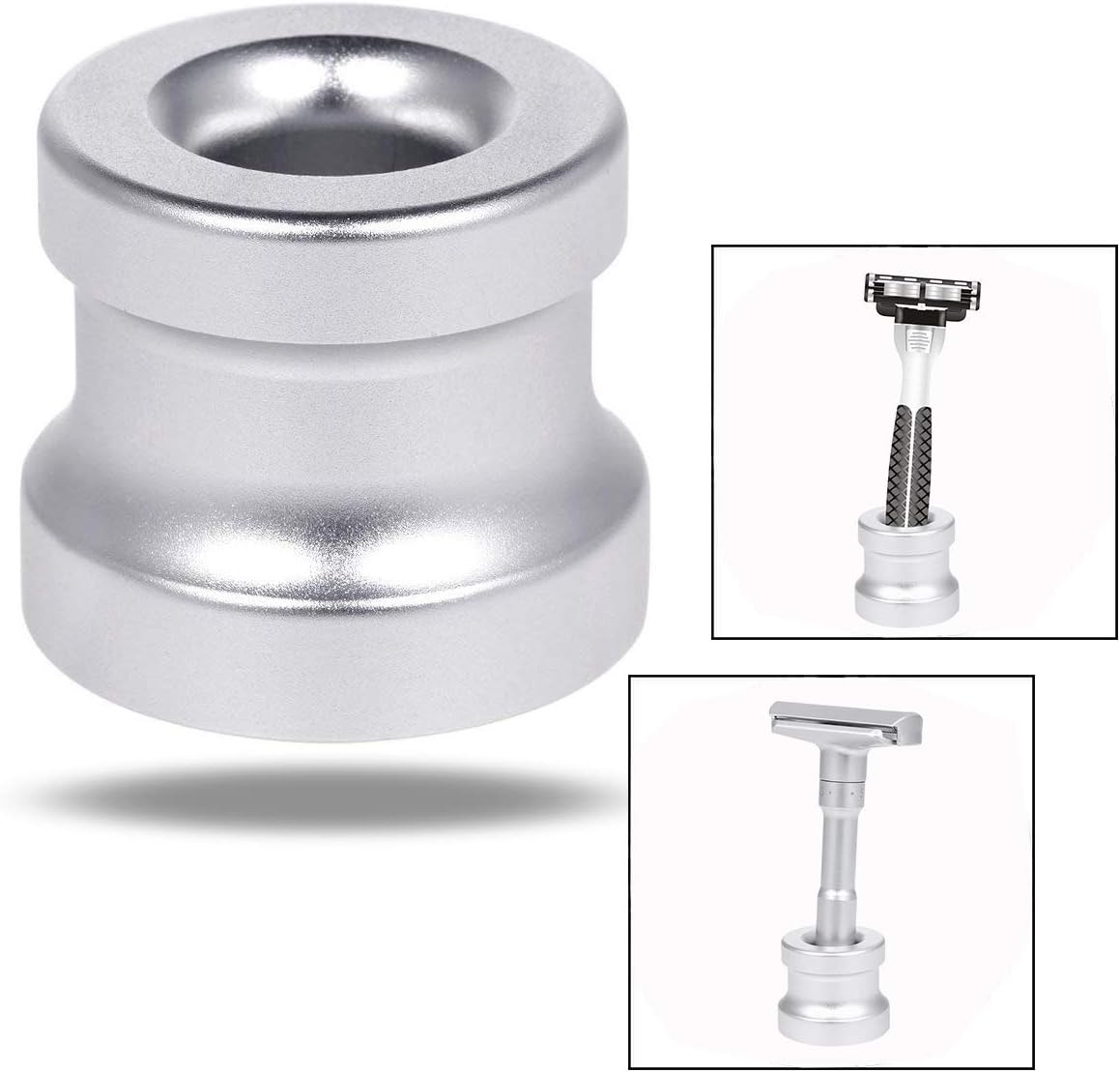 Xrten 1Pc Man’s Shaving Razor Stand Holder Aluminum Alloy Safety Razor Base Shaving Razor Accessory