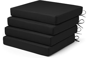 LA COUSSIN Outdoor Chair Cushions Fade Water Resistant, Patio Furniture Cushions with Non-Slip Ties,Square Cushions for Outdo