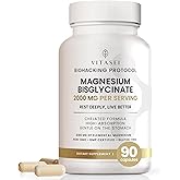 Vitasei Magnesium Bisglycinate – High Absorption Chelated Formula – 2000 mg per Serving (288 mg Elemental Magnesium) for Relaxation, Sleep & Muscle Recovery – Gentle on Stomach – 90 Capsules