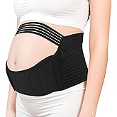 Yooumoga Pregnancy Support Maternity Belt, Pregnancy Back Pain Relief, Waist Back Abdomen Band, Adjustable Breathable Belly Band For Pregnant Women (X-Large, Black)