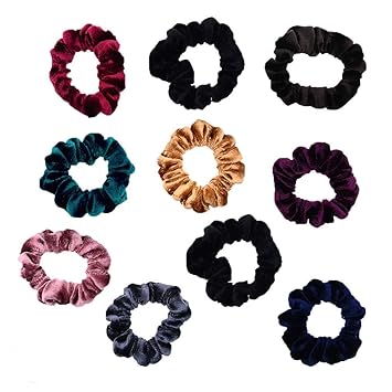 Amazon Com 10 Pack Assorted Color Small Velvet Scrunchies For