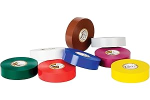 3M Scotch Vinyl Color Coding Electrical Tape 35, 1/2" x 20', Multi-Color, 8 Pack, 7 mil Thick, Premium Grade, Flame Retardant Tape, Color Coding, UL Listed, CSA Certified