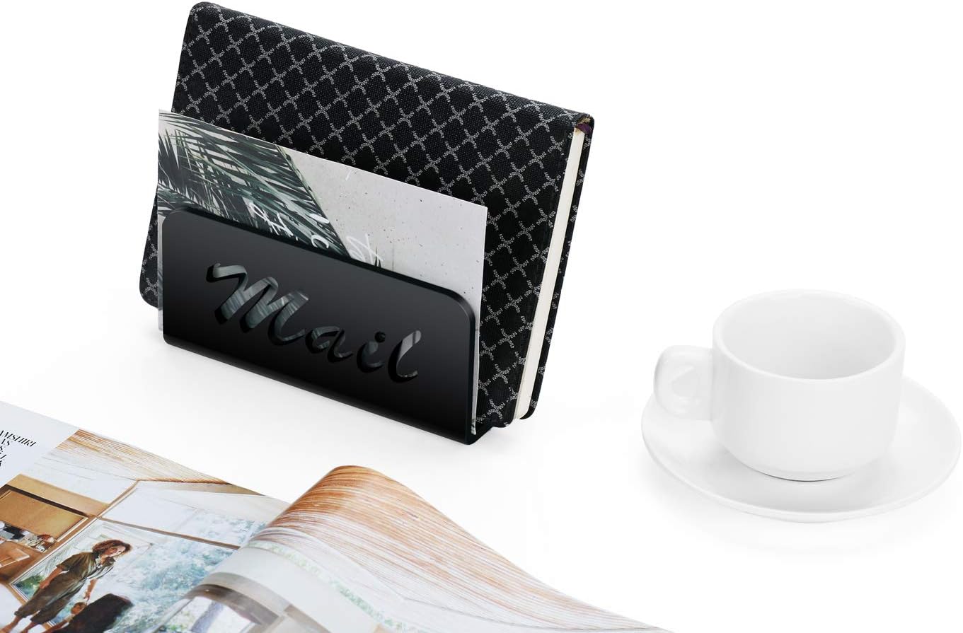 Kitchen Counter Organizer Mail Holder in Black Color Mail Organizer