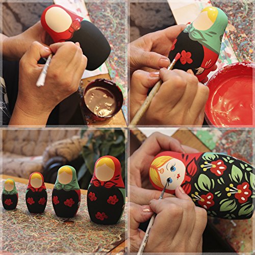 4 Matryoshka+Babushka+Unpainted+Handmade+Handicraft