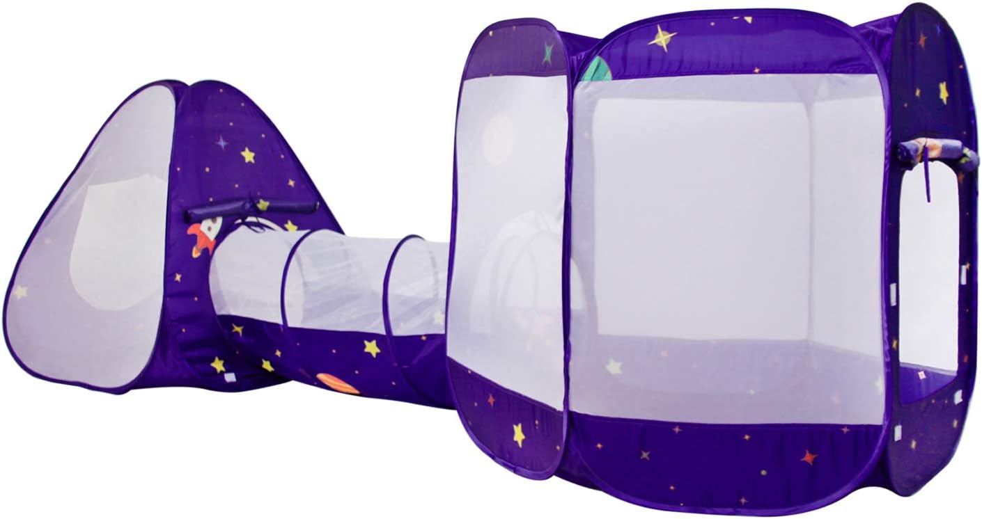 Homfu Kids Tunnel Indoor Outdoor Toy Tent Children Play Tent and Portable Playhouse for Boys Girls Fun Plays (Dark Blue)