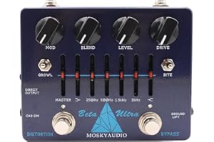 BETA ULTRA Electric Bass Distortion Preamp Effect Pedal 6-band Graphic EQ with 1/8'' Headphones Output