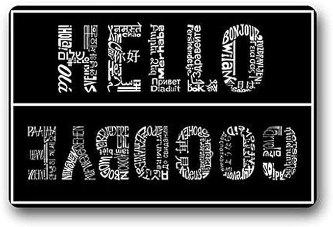 Felpudo Personalizable, Lavable a máquina, alfombras de Cocina de Hello