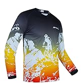 Mountain Bike Jersey for Men, Long Sleeve Dirt Bicycle Shirt for Motorcycle Motocross BMX Moto Mx ATV Riding Off Road