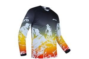 YOUALSO Mountain Bike Jersey for Men, Long Sleeve Dirt Bicycle Shirt for Motorcycle Motocross BMX Moto Mx ATV Riding Off Road