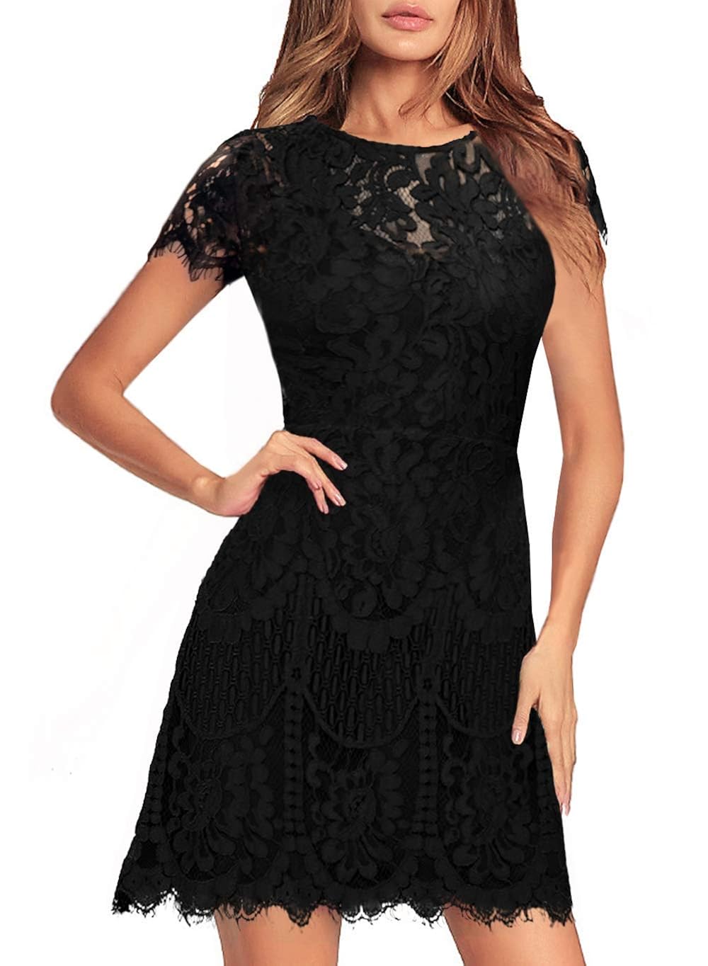 macy's black lace cocktail dress