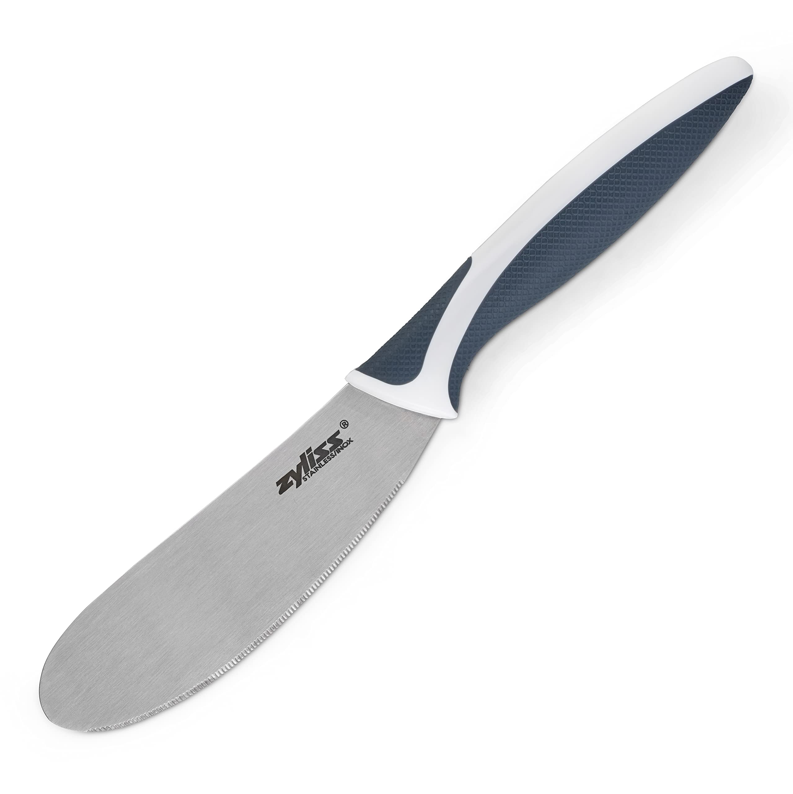Zyliss E920250 Comfort Spreading Knife | Japanese Stainless Steel | Black/White | Butter Knife/Butter Spreader/Cheese Spreader | Dishwasher Safe | 5 Year Guarantee