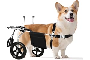 Virbraroo Corgi&Dachshund Dog Wheelchiar - Dog Wheelchair for Back Legs – Lightweight Adjustable Mobility Aid for Medium Dogs - Ideal for IVDD, Arthritis & Injury Recovery