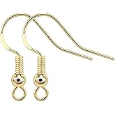 BEADNOVA Fish Hook Earring Hooks 4pcs 14k Gold Filled Earring Findings with Backs for Ear Wire Supplies Ear Posts Making DIY (4pcs Earwires and 4 pcs Backs)