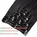 Standard Weft 8 Inch 65g Clip in 100% Real Remy Human Hair Extensions 8 Pieces 18 Clips #1 Jet Black