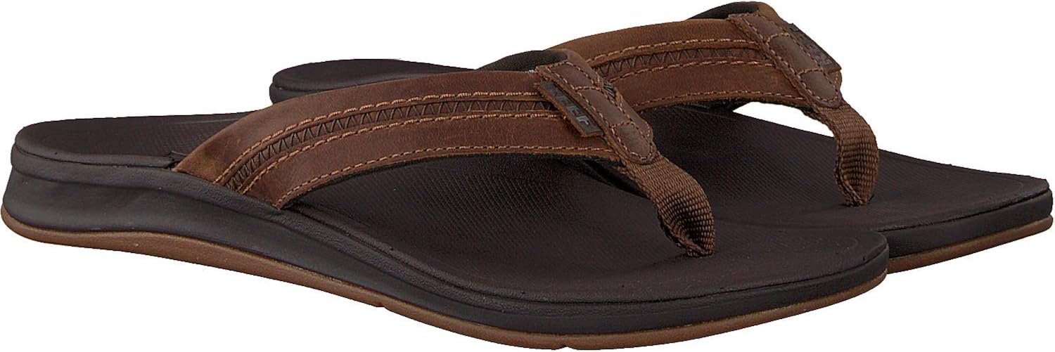 REEF Men's Leather Ortho-Bounce Coast Sandals, Brown: Shoes