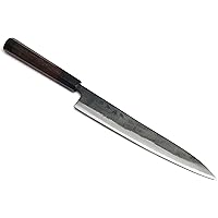 Yoshihiro Mizu Yaki Aogami Super Blue High Carbon Kurouchi Sujihiki Slicer Chef Knife Rosewood Handle (9.5'' (240mm…