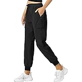 Buauty Womens Lightweight Cargo Joggers Pants Quick Dry Water Resistant Athletic Running Hiking Pant with Zipper Pockets 2024
